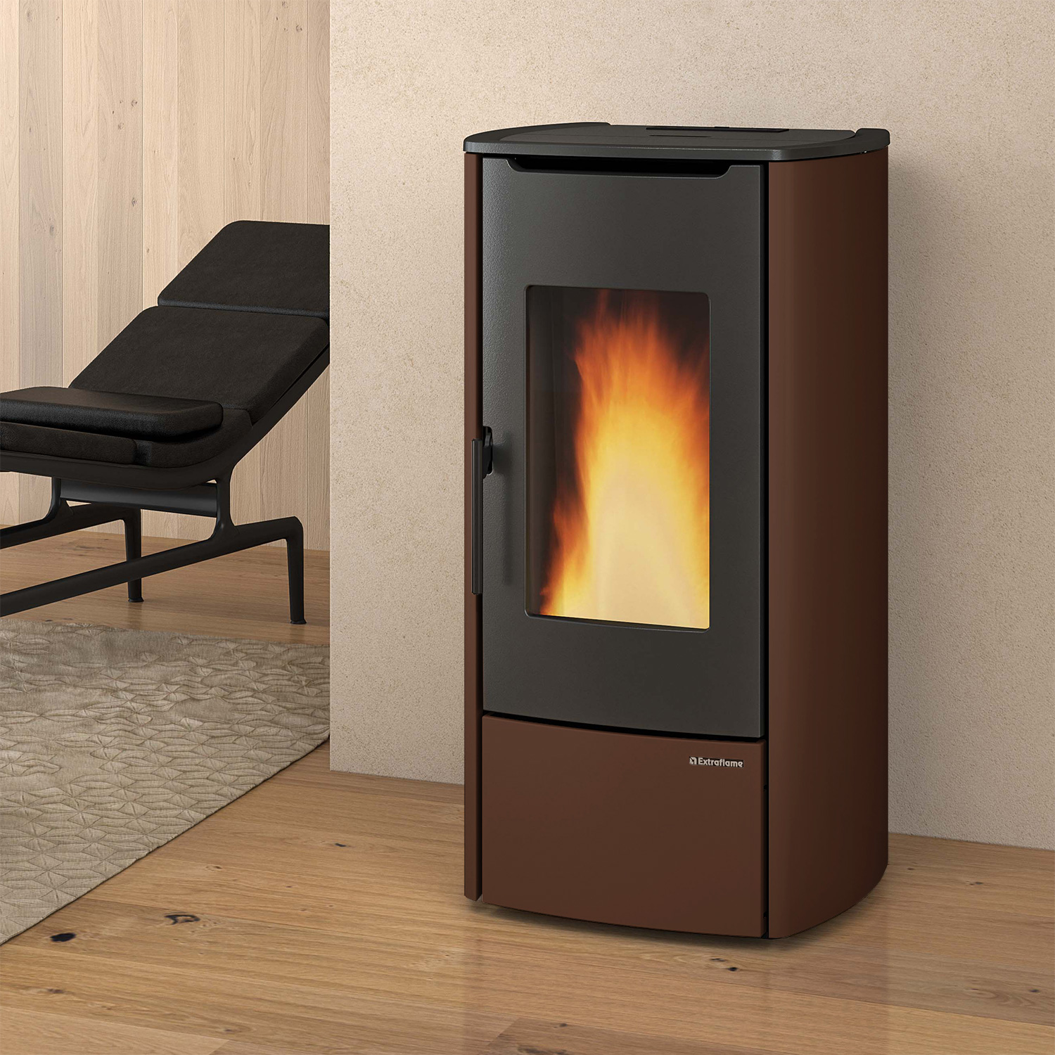 Extraflame Marina Idro H11 Wasserführender Pelletofen Stahl Bronze