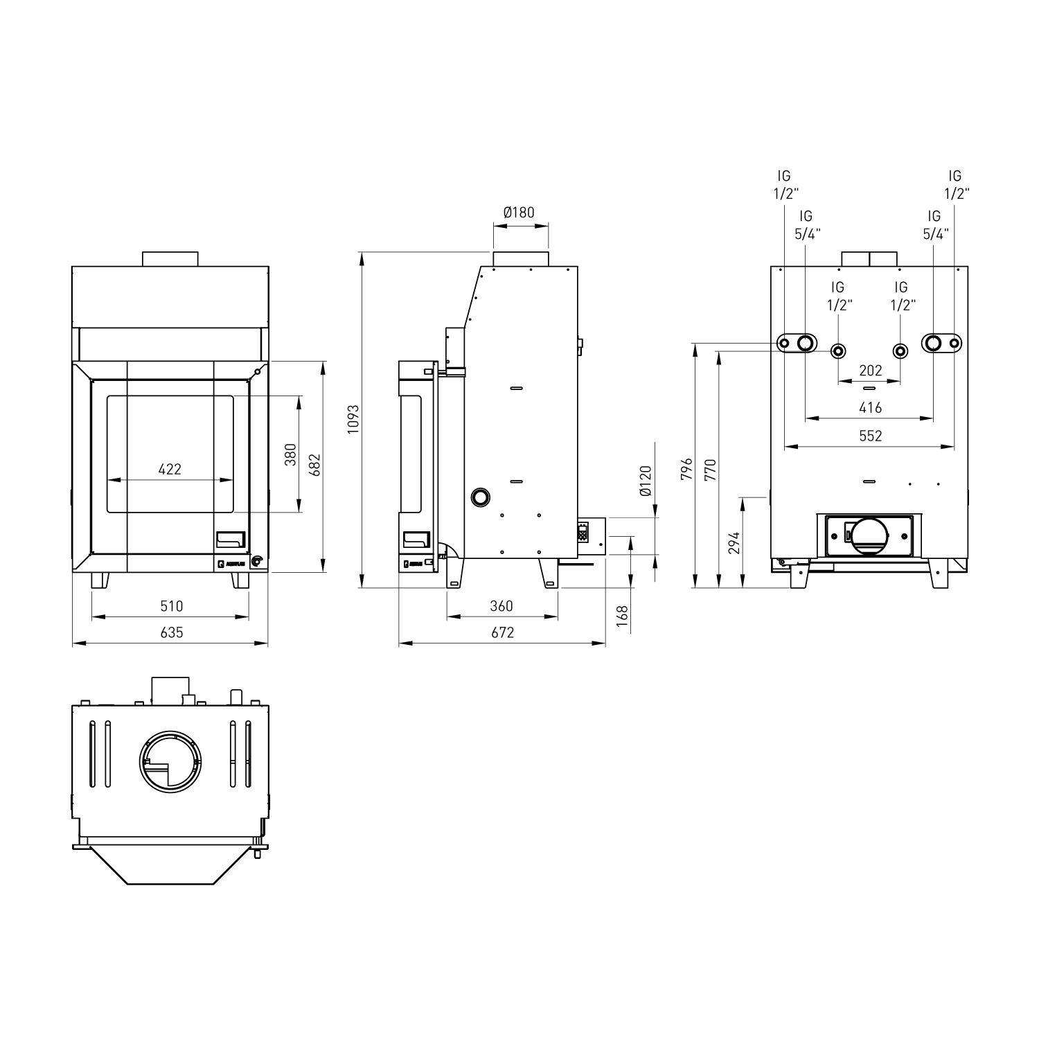 Aquaflam 17 Prisma Manual Wasserführender Kamineinsatz