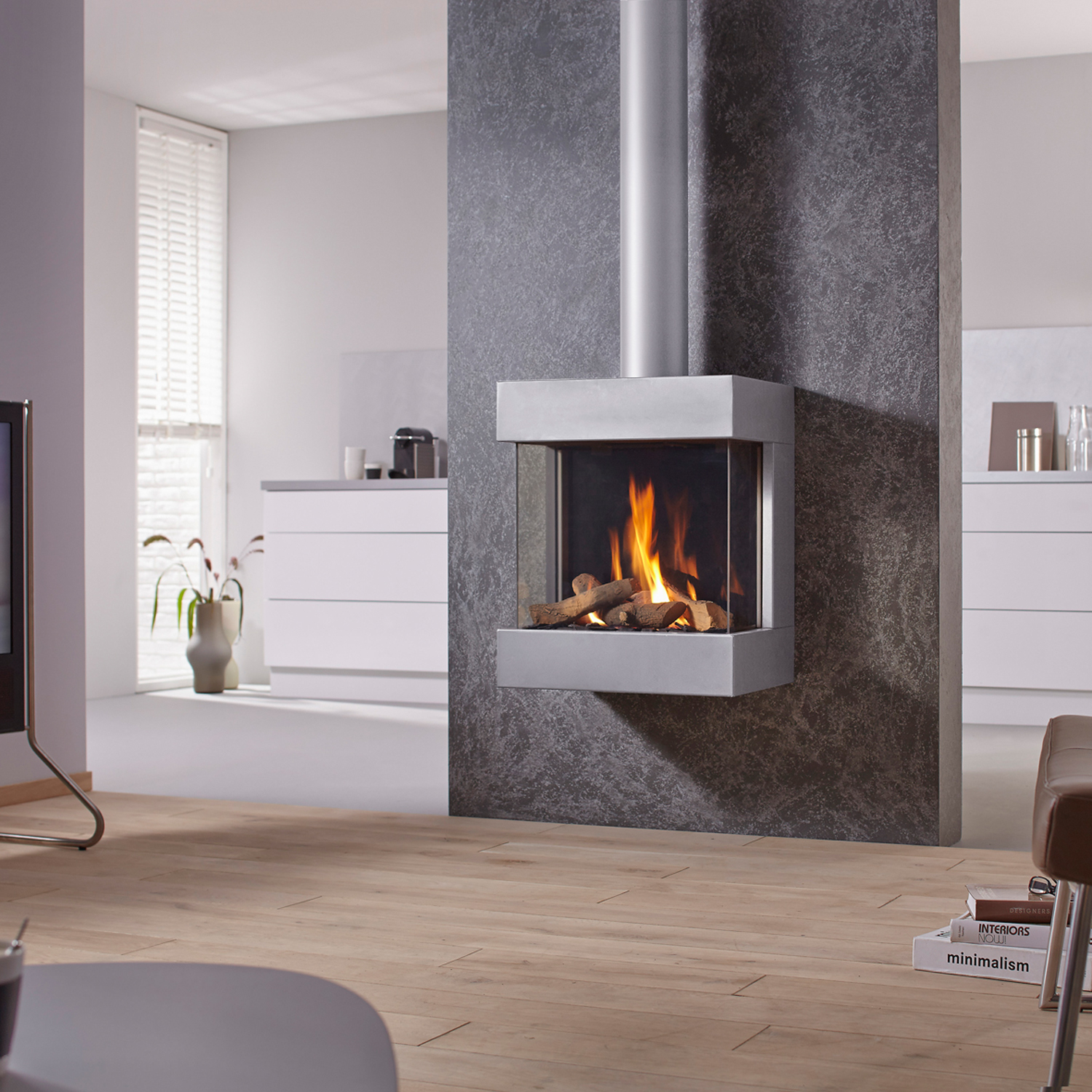 Spartherm DRU Diablo Next RCE Gas-Kaminofen G20 / Alu-Metallic / Ceraglas