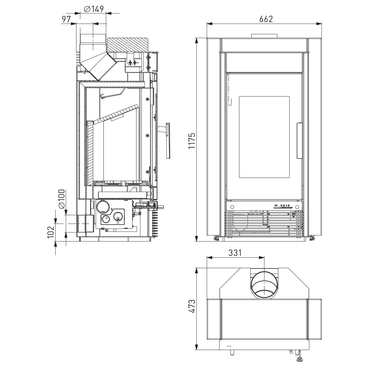 Haas+Sohn Hasvik Kaminofen Anthrazit / Woodstone