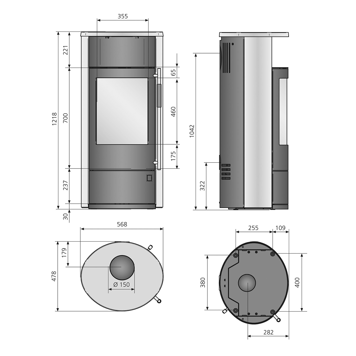 Oranier Polar Neo 6 Kaminofen Stahl Gussgrau, DIBt