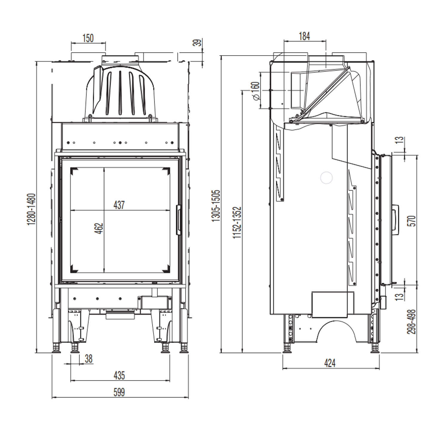 Austroflamm 55x57 K 2.0 Kamineinsatz