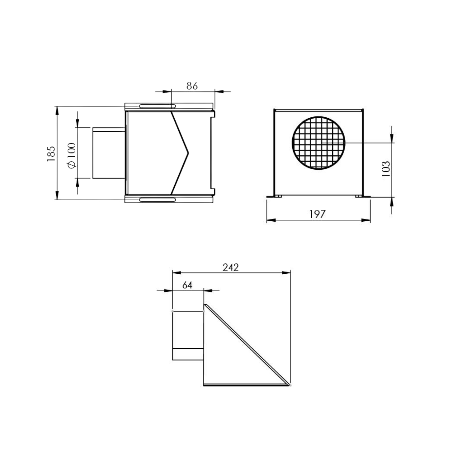 Schmitzker Außenluftanschluss für Cuby Steel, Cuby Grid und Cuby Stripe