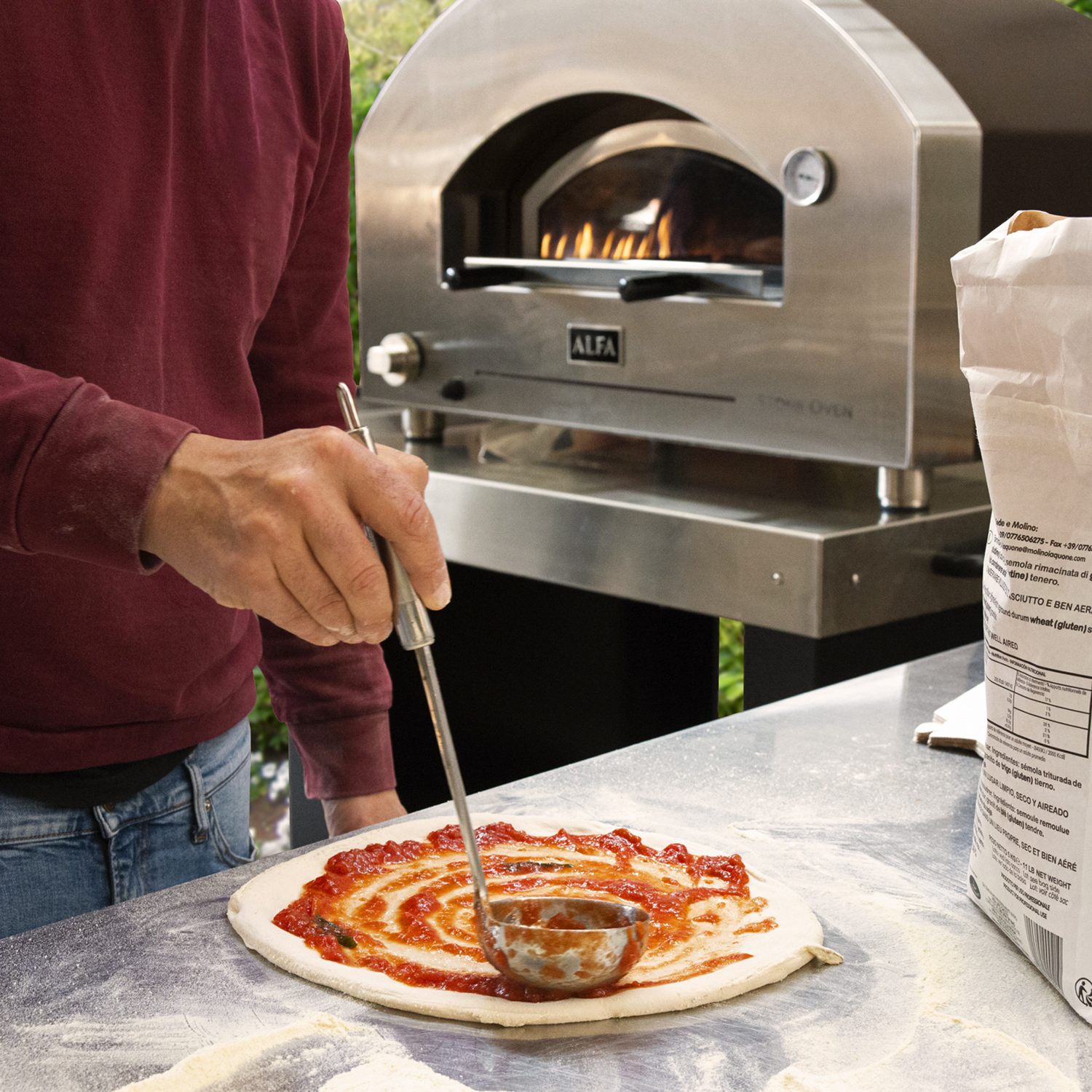 Alfa Forni Stone Oven Gas-Pizzaofen Kupfer ohne Unterbau