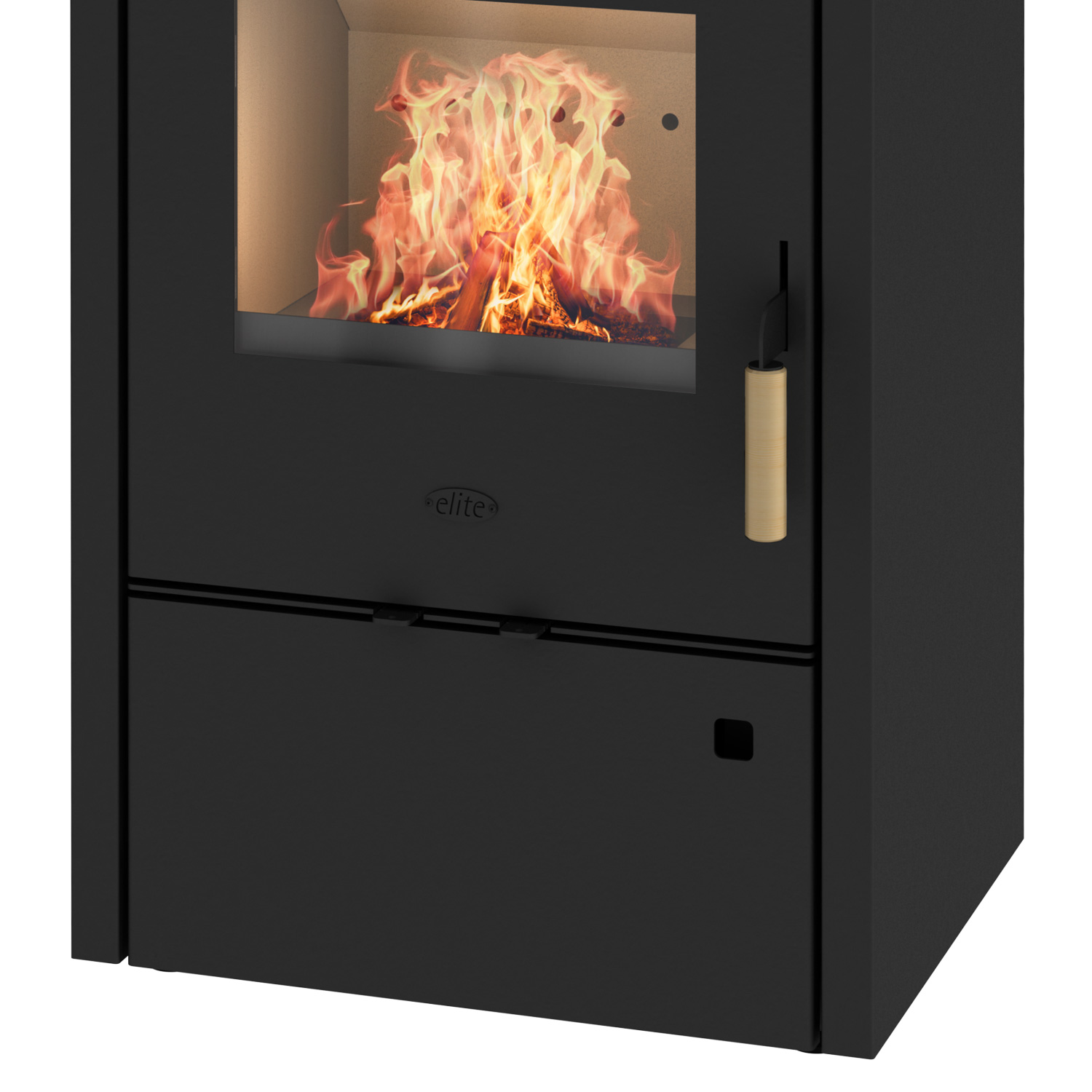 Fireplace Elite Inda Kaminofen Stahl Schwarz + 1 m³ Kaminholz gratis