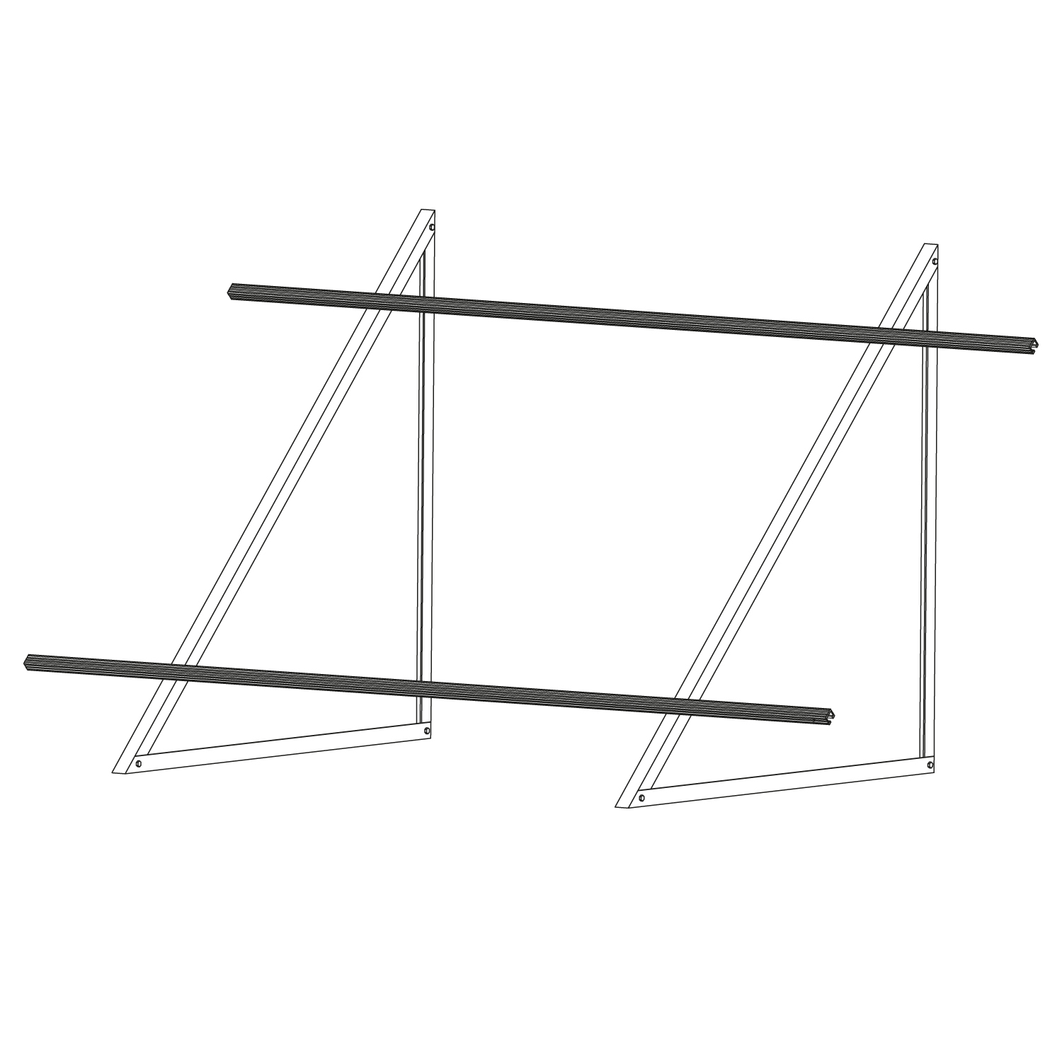 Sunex Flachdachmontageset für 2 Flachkollektoren Basicx 2.0