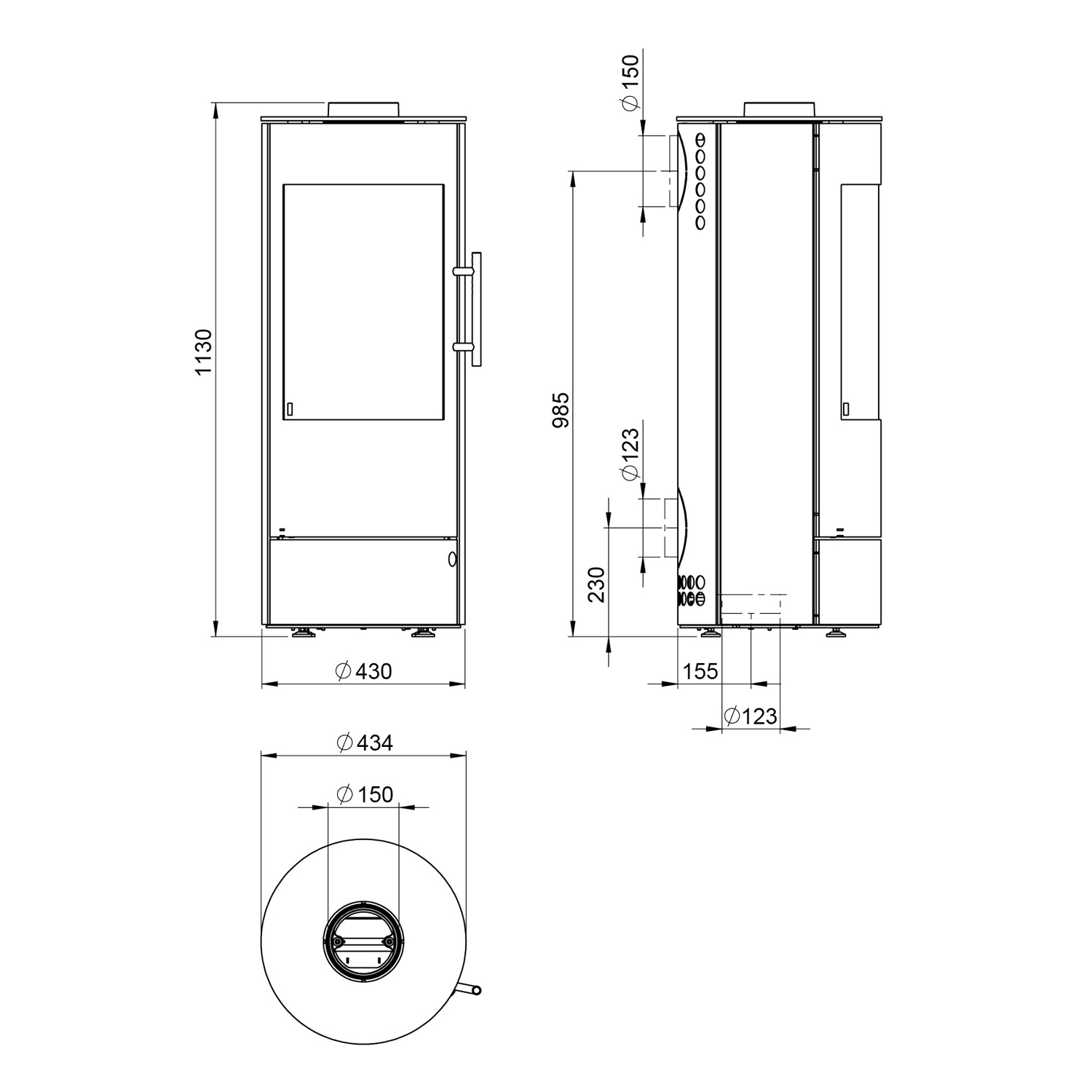 Königshütte Vela Kaminofen Stahl Schwarz