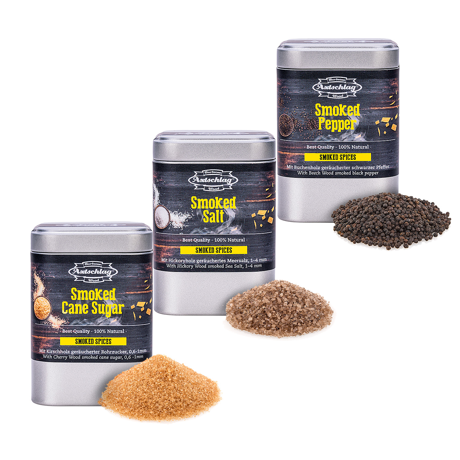 Axtschlag Smoked Spices Geräucherter Rohrzucker 150 g Dose