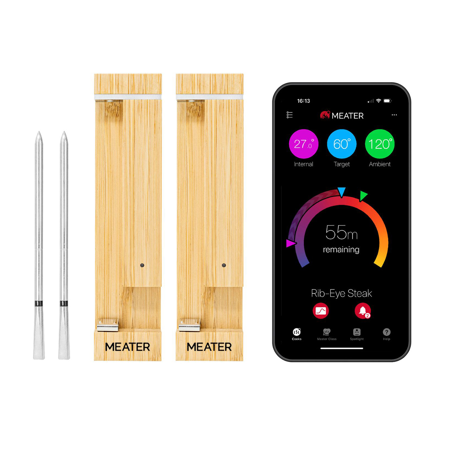 MEATER 2 Plus kabelloses Fleischthermometer mit 75 m Reichweite  Beste Grillfreunde Set