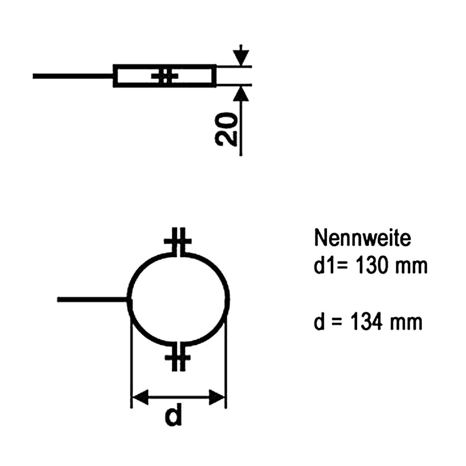 Raik Rauchrohr / Ofenrohr 130mm - Rohrschelle gussgrau