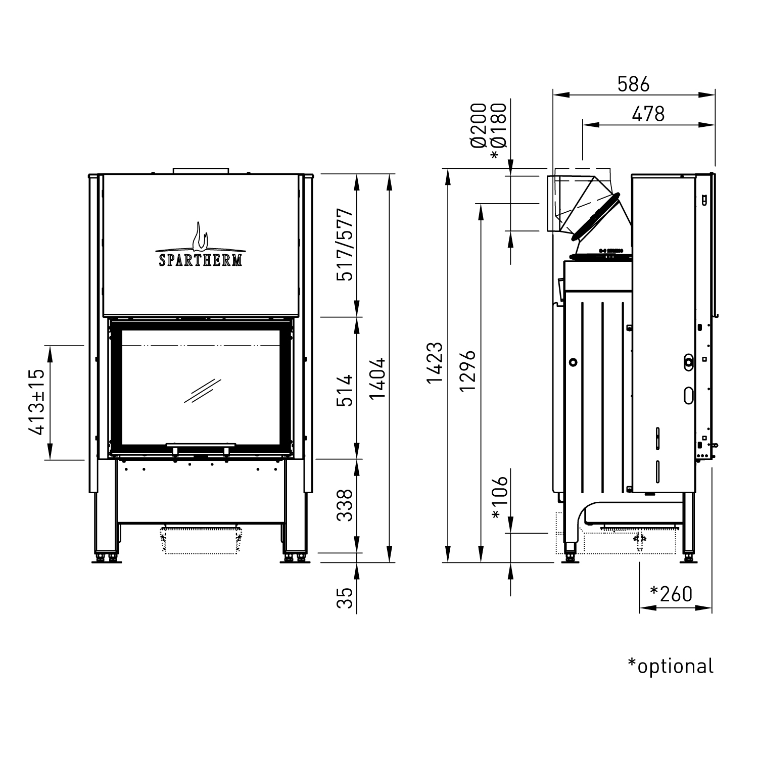 Spartherm Varia 1Vh-4S RLU Kamineinsatz 51 cm