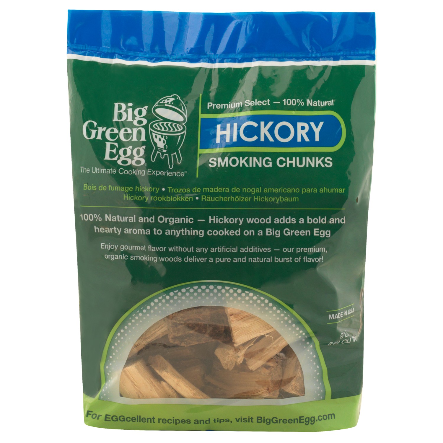 Big Green Egg Hickory Wood Chunks 9 Liter