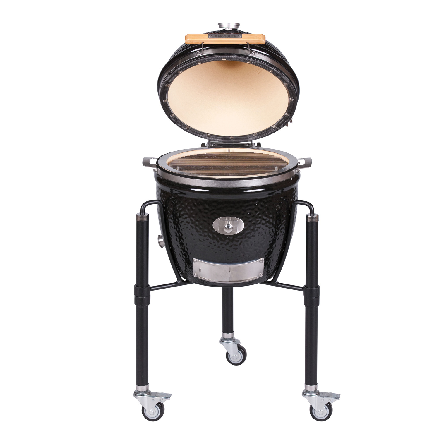 MONOLITH JUNIOR Keramikgrill PRO-Serie 2.0 Schwarz mit Gestell