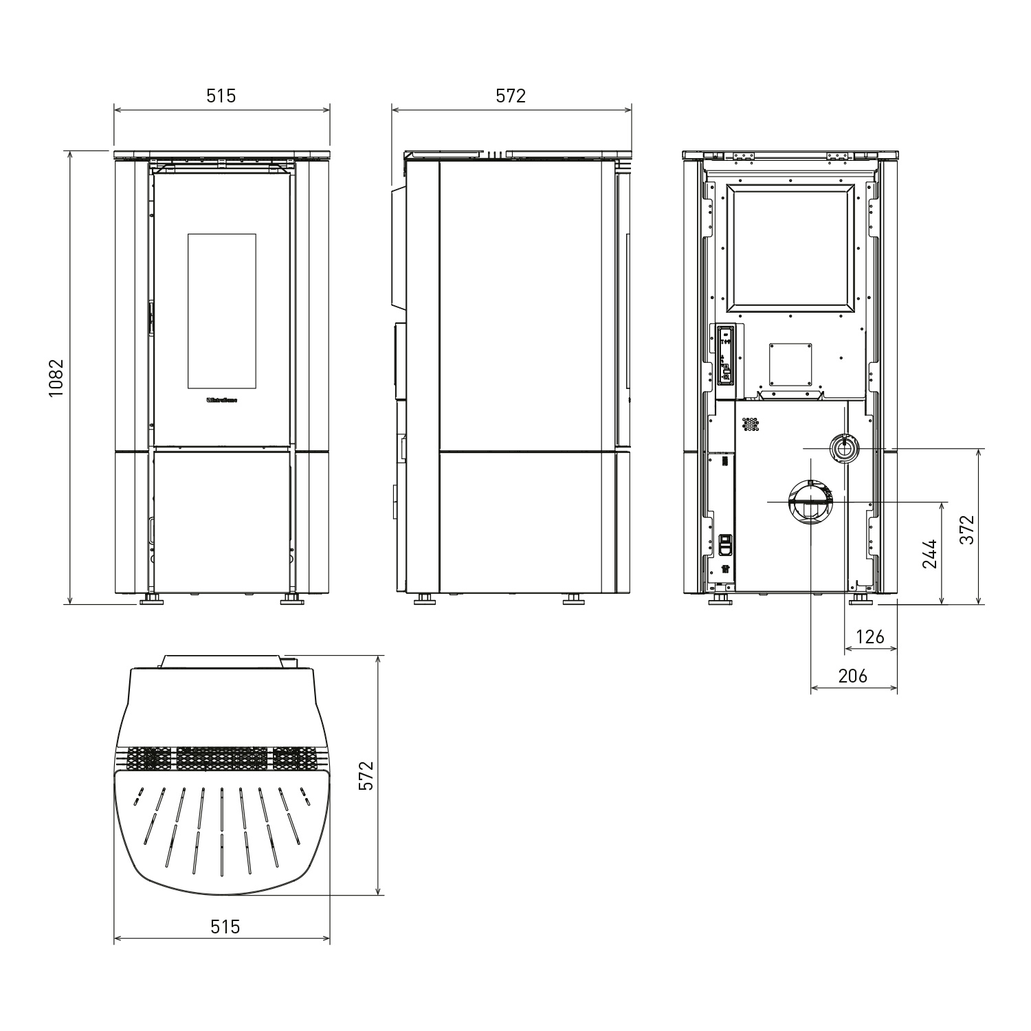 Extraflame Evolution Line Katia 11 Pelletofen Stahl Bronze