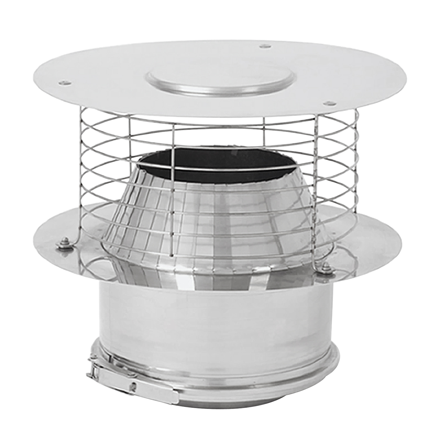 Opsinox Edelstahlschornstein 200mm Mündungsab. mit Zugverstärker KV