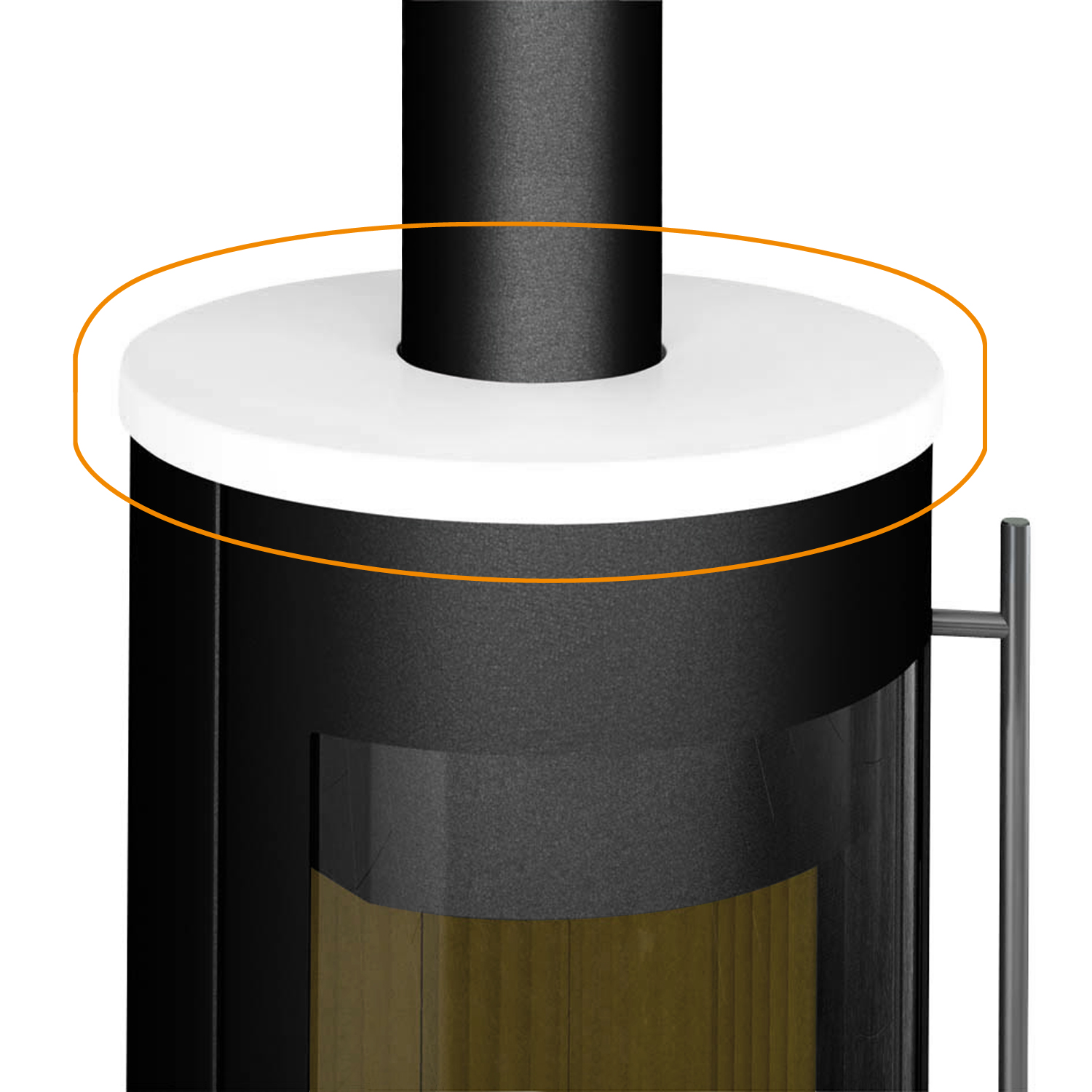 Olsberg Keramikabdeckung ohne Fase für Palena Compact + Palena PowerBloc! Compact + Pico Compact Keramik Schneeweiß