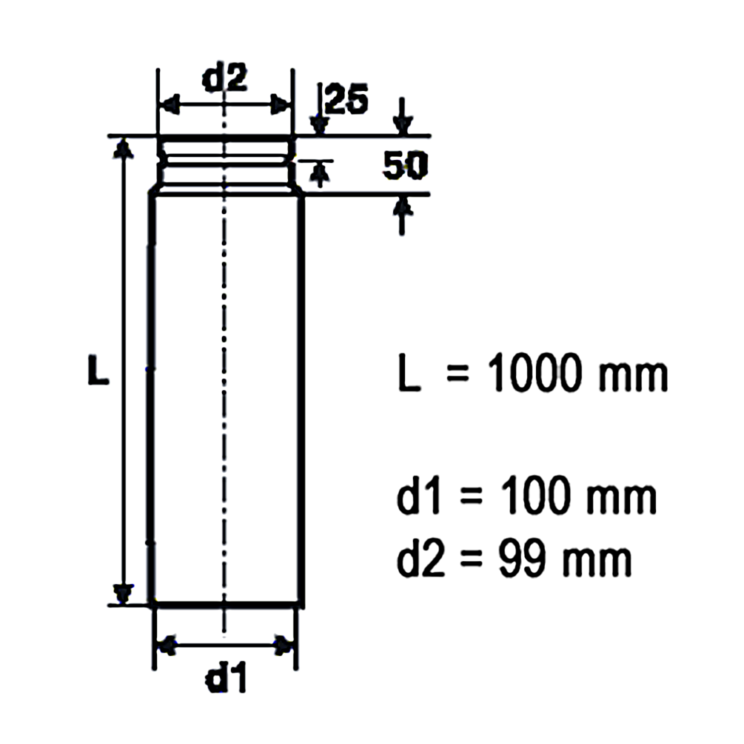 Raik Pelletrohr / Ofenrohr 100mm - 1000mm