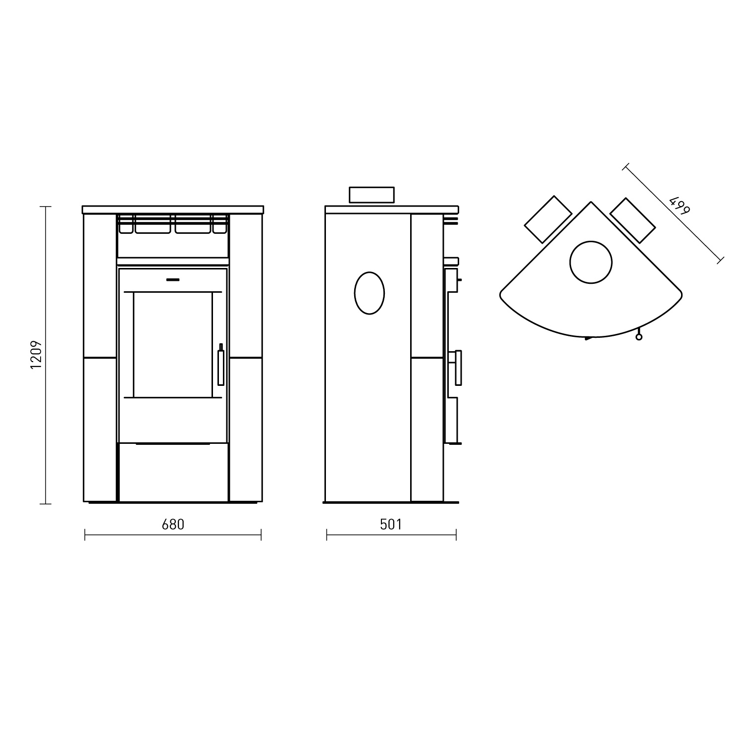 Fireplace Malta Eckkaminofen Stahl Schwarz | Speckstein