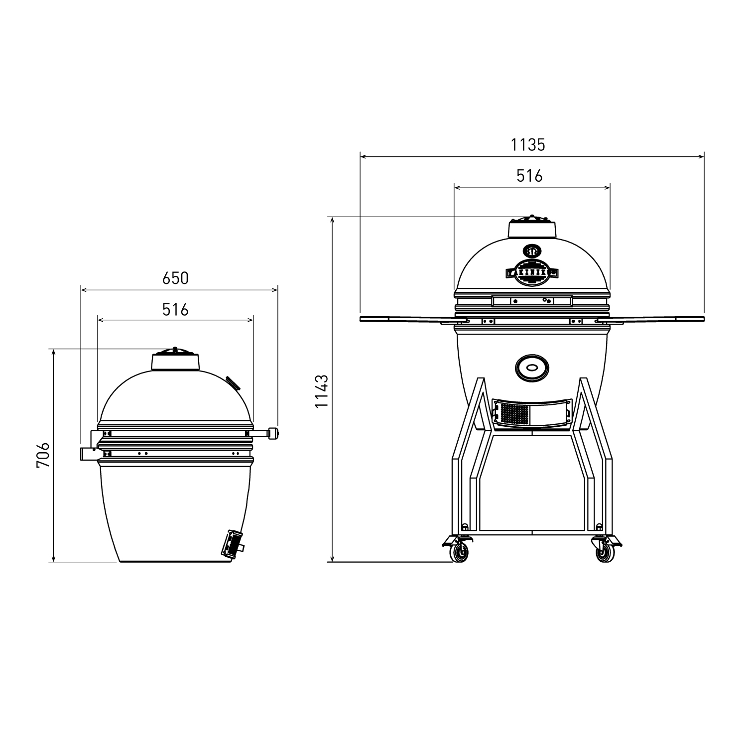 Yakiniku Keramik Grill Kamado M 16" mit Gestell