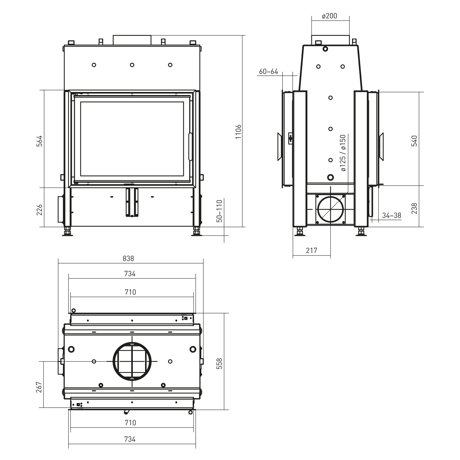 Schmitzker No3 12 kW Wasserführender Kamineinsatz