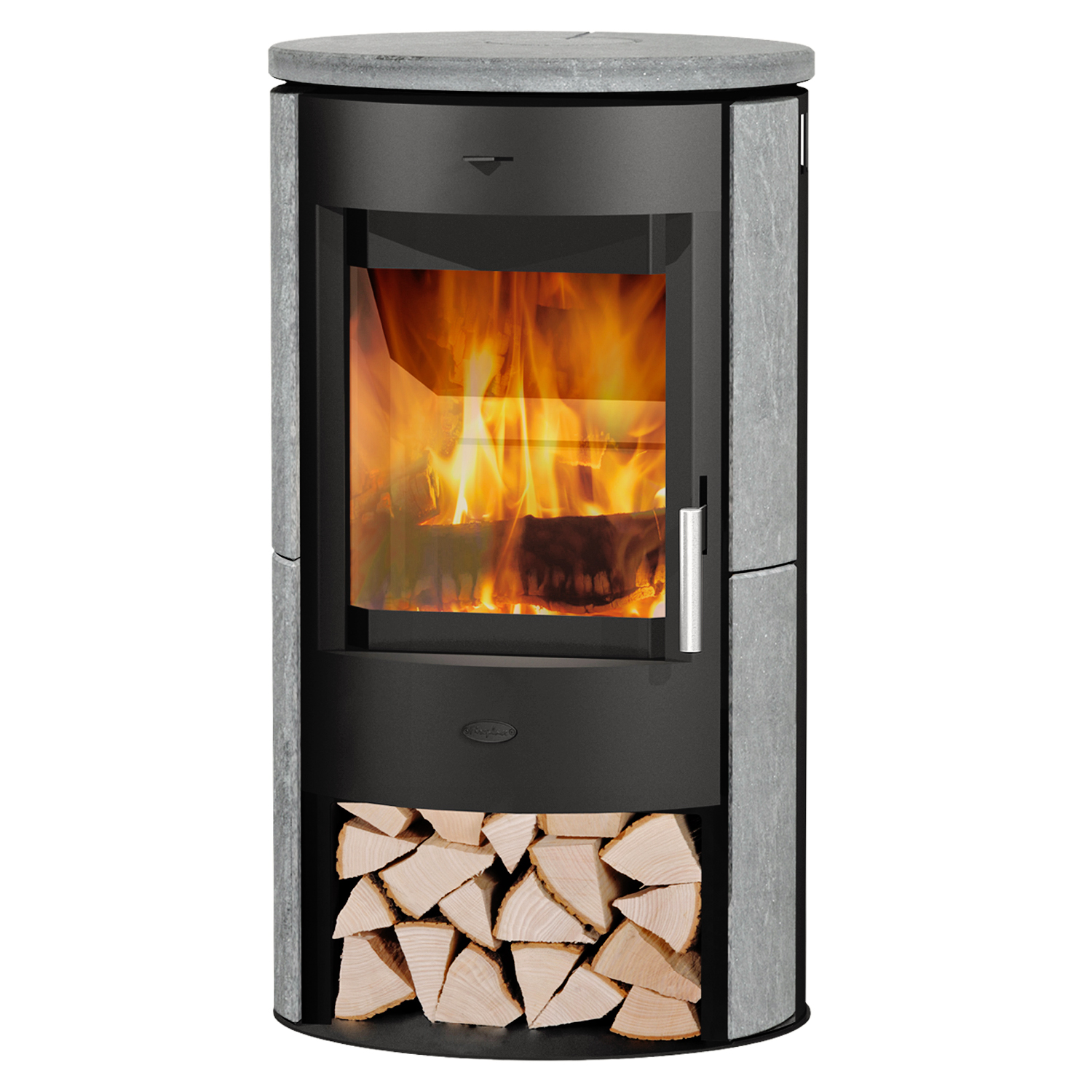 Fireplace Zaria Kaminofen Stahl Schwarz | Speckstein