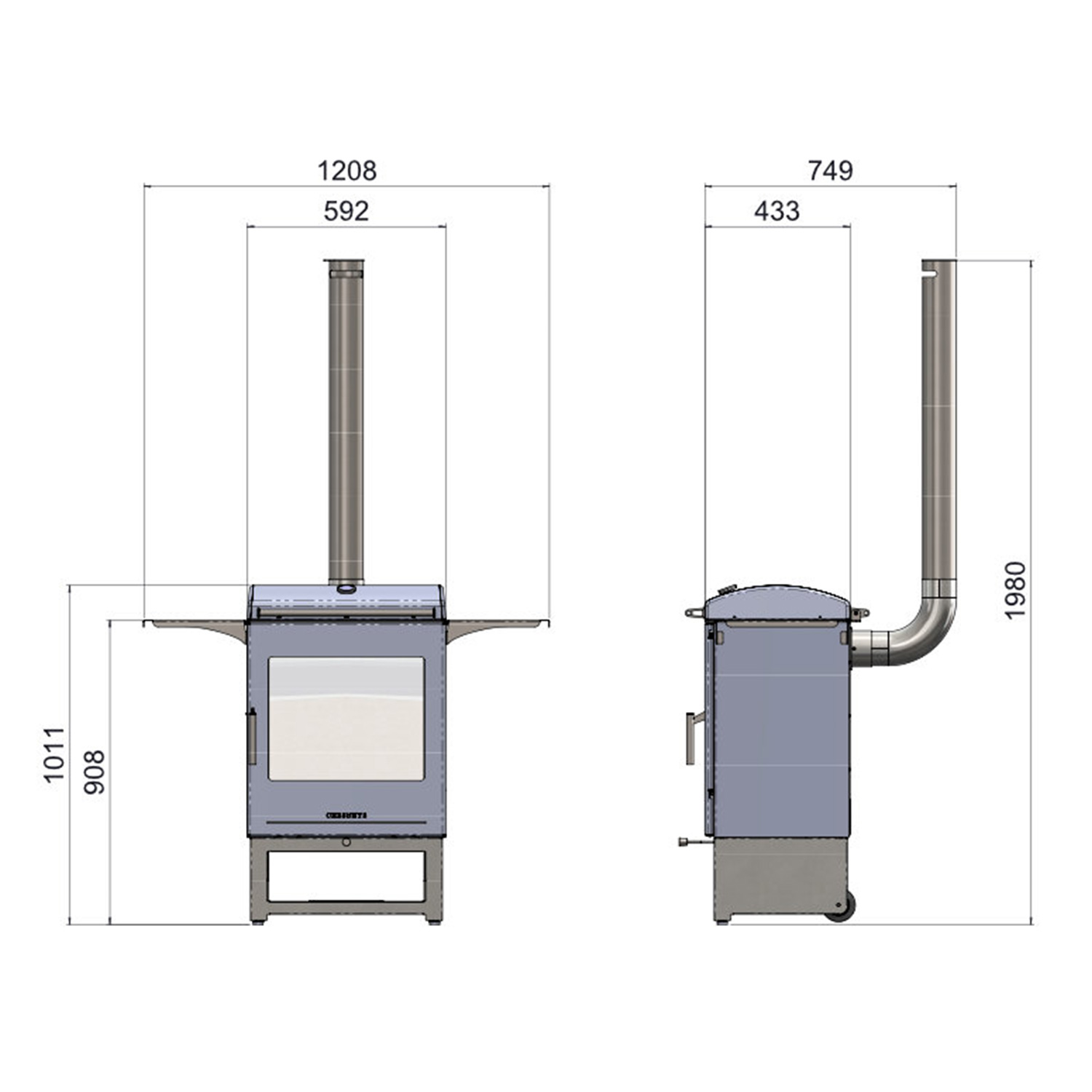 Hestia 300 Heat & Grill Outdoor-Kamin