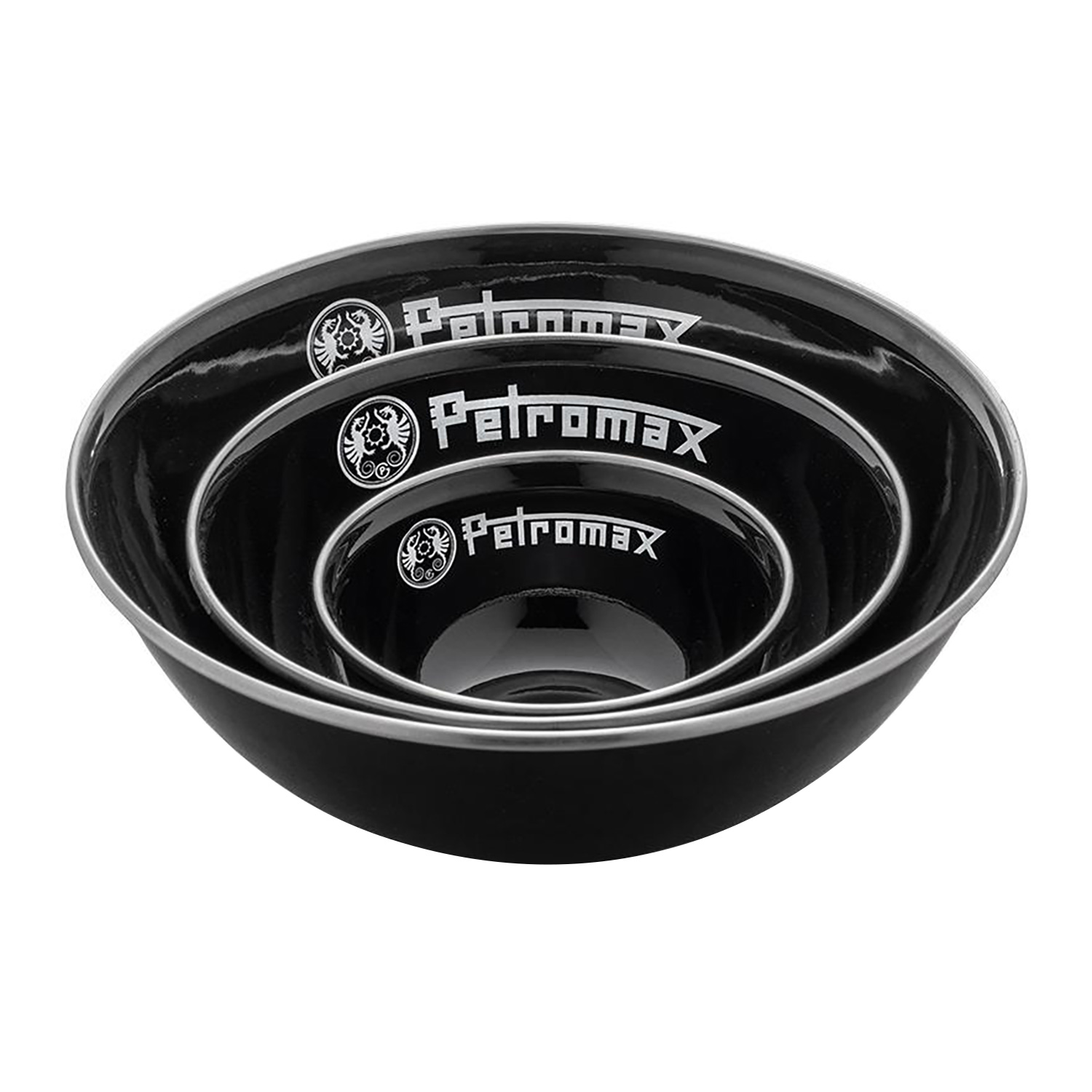 Petromax Emaille-Schalen Schwarz 2er-Set 160 ml