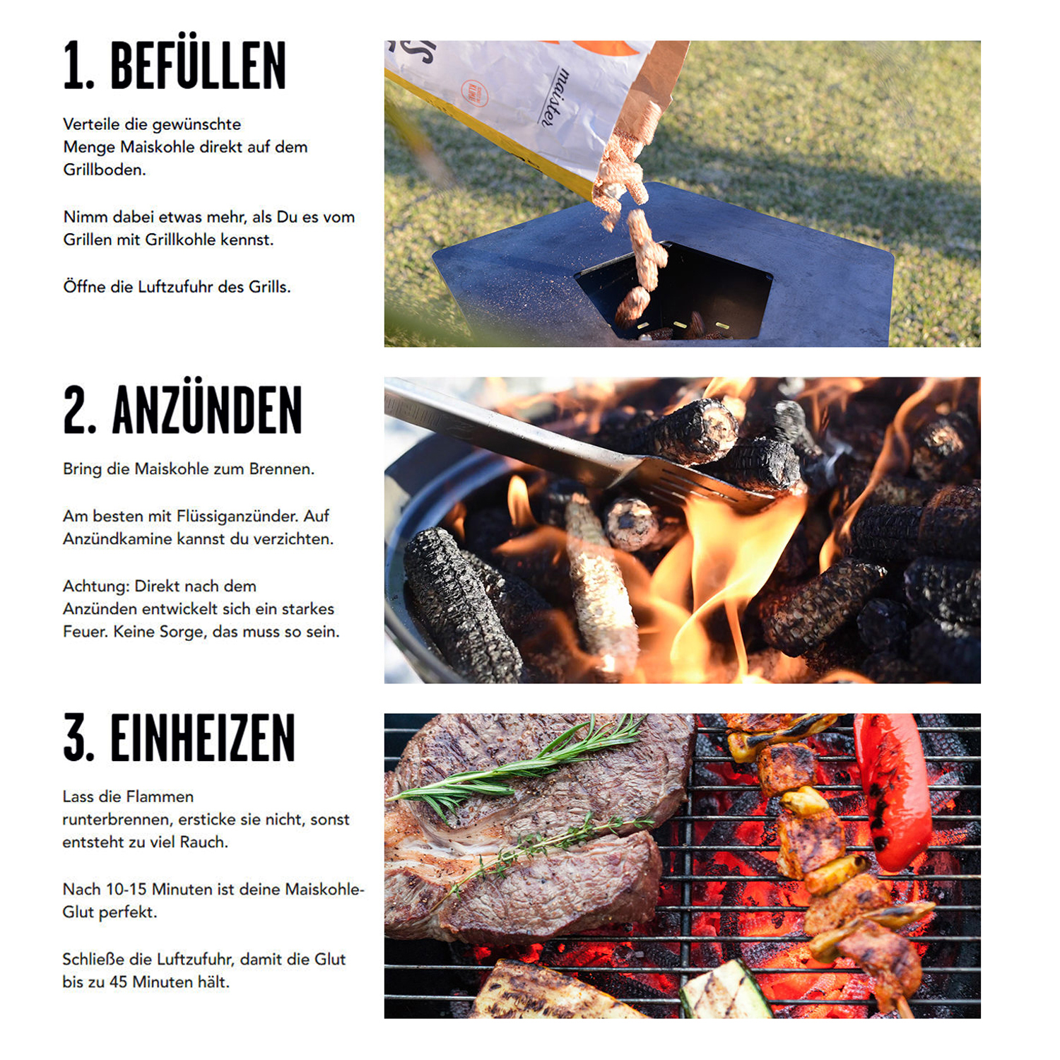 Maister BBQ Grillkolben 6er-Pack (18 kg)