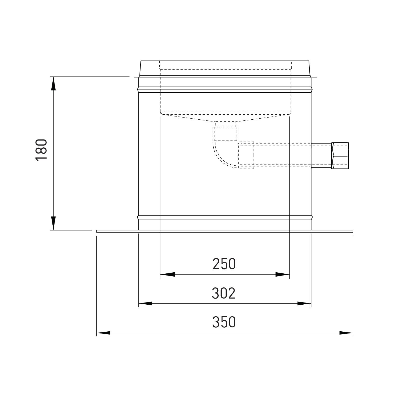 Opsinox Edelstahlschornstein 250mm Bodenkonsole m. Kondensatablauf BPDC