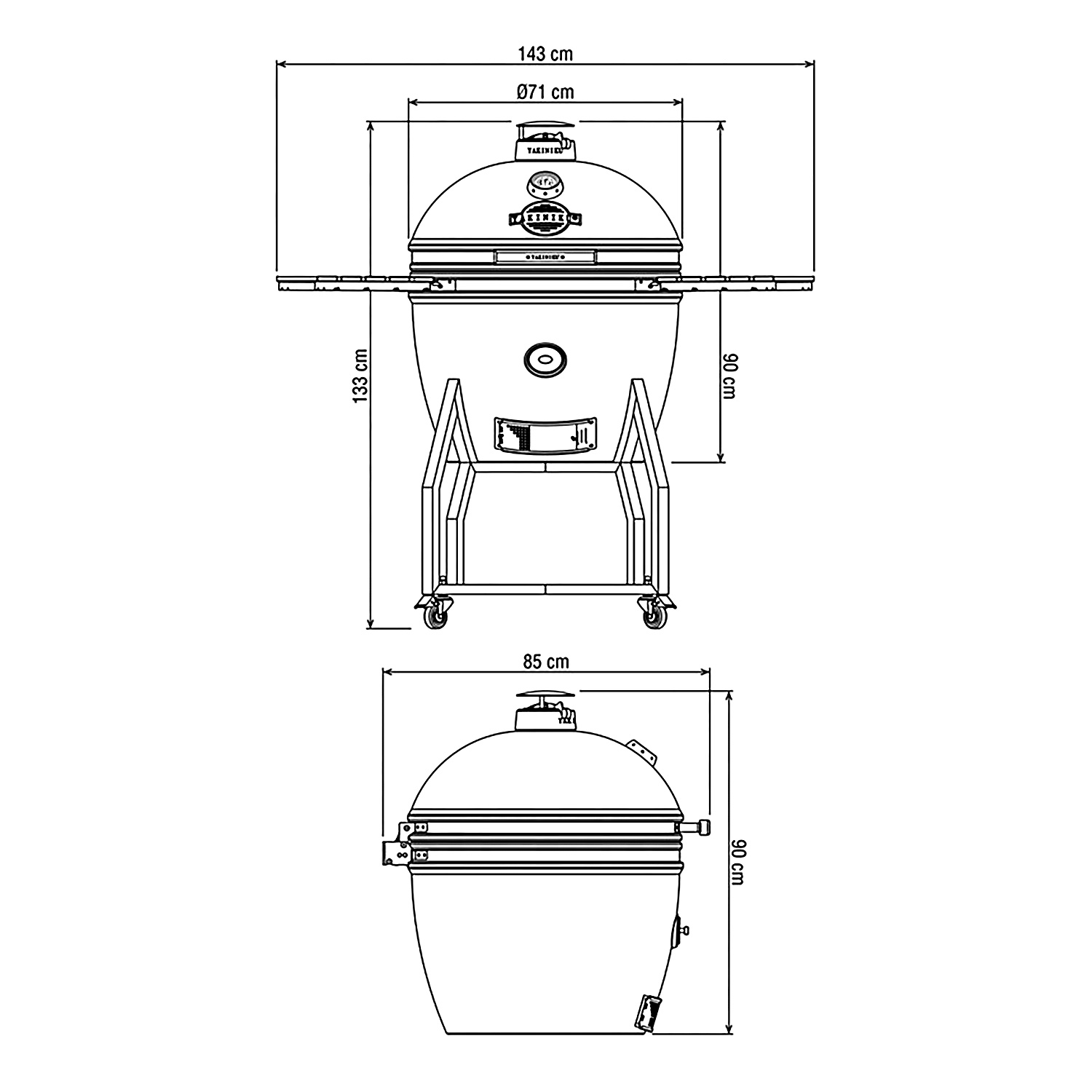 Yakiniku Keramik Grill Kamado XXL 24" mit Gestell