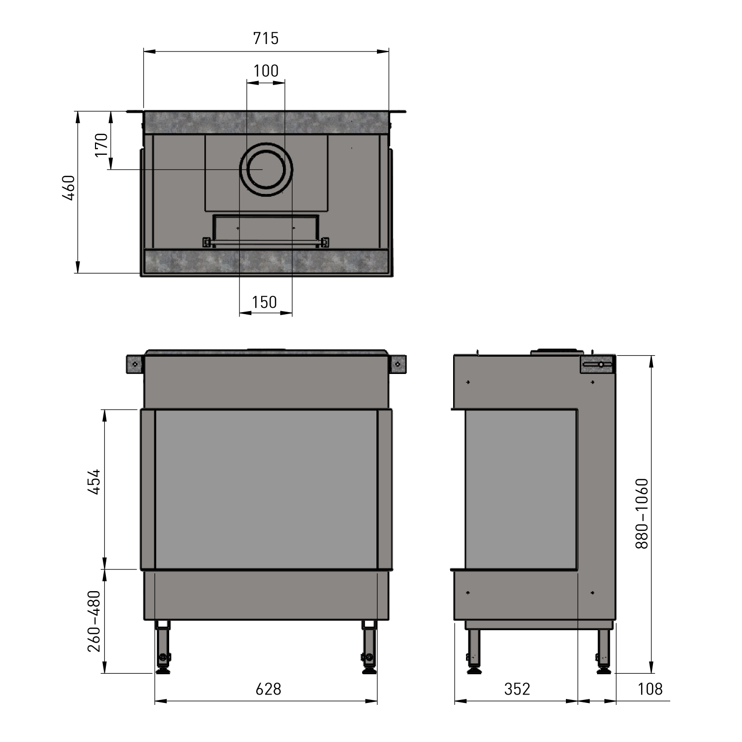 Trimline Fires Trimline 63 Panorama Gas Kamineinsatz G20