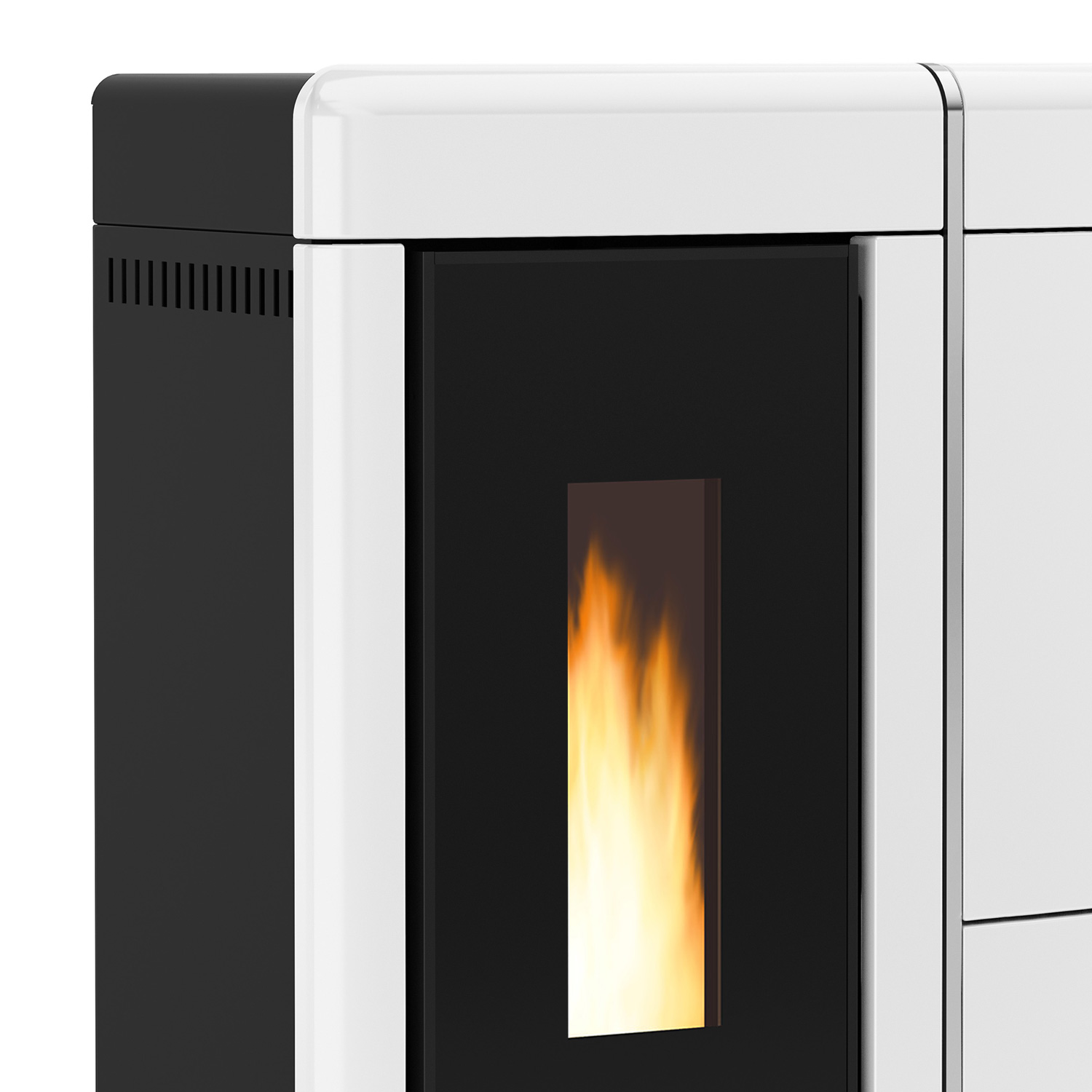 Extraflame Evolution Line Evelyne Idro 2.0 Wasserführender Pelletofen Majolika Weiß