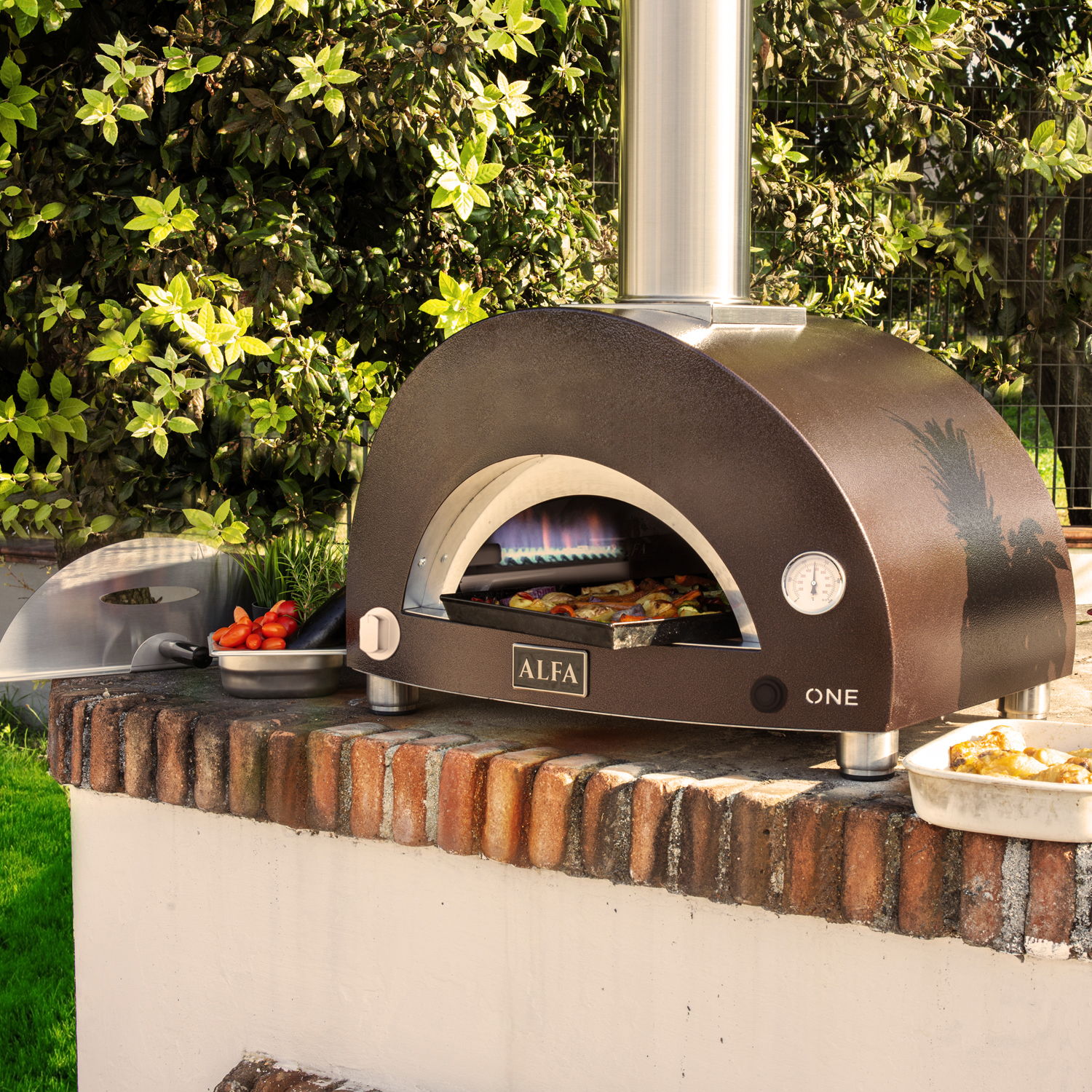 Alfa Nano Gas-Pizzaofen Kupfer ohne Unterbau