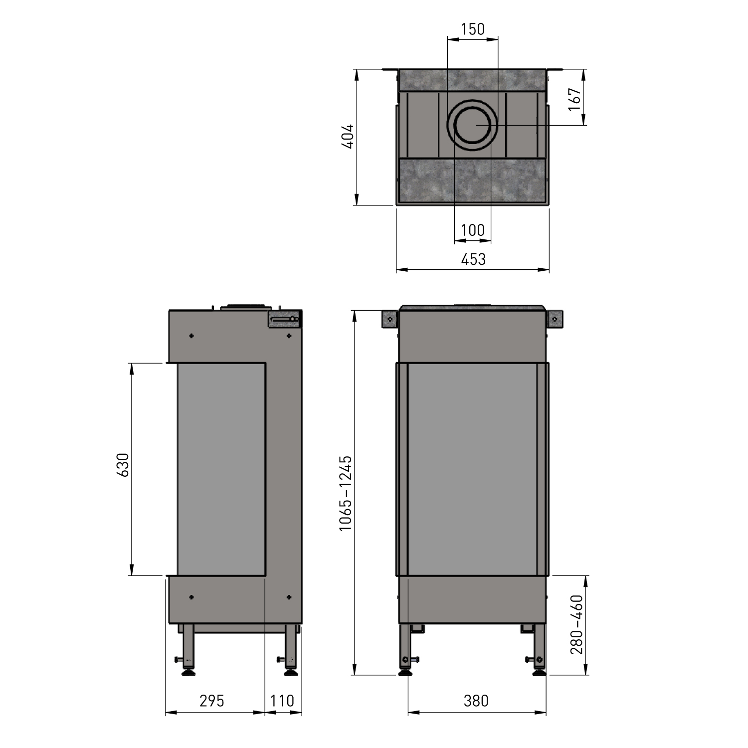 Trimline Fires Trimline 38 Panorama Gas Kamineinsatz G20/G25