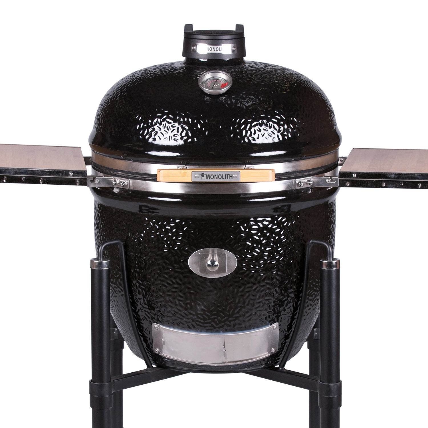 MONOLITH LeCHEF Keramikgrill PRO-Serie 2.0 Schwarz mit Gestell und Seitentischen