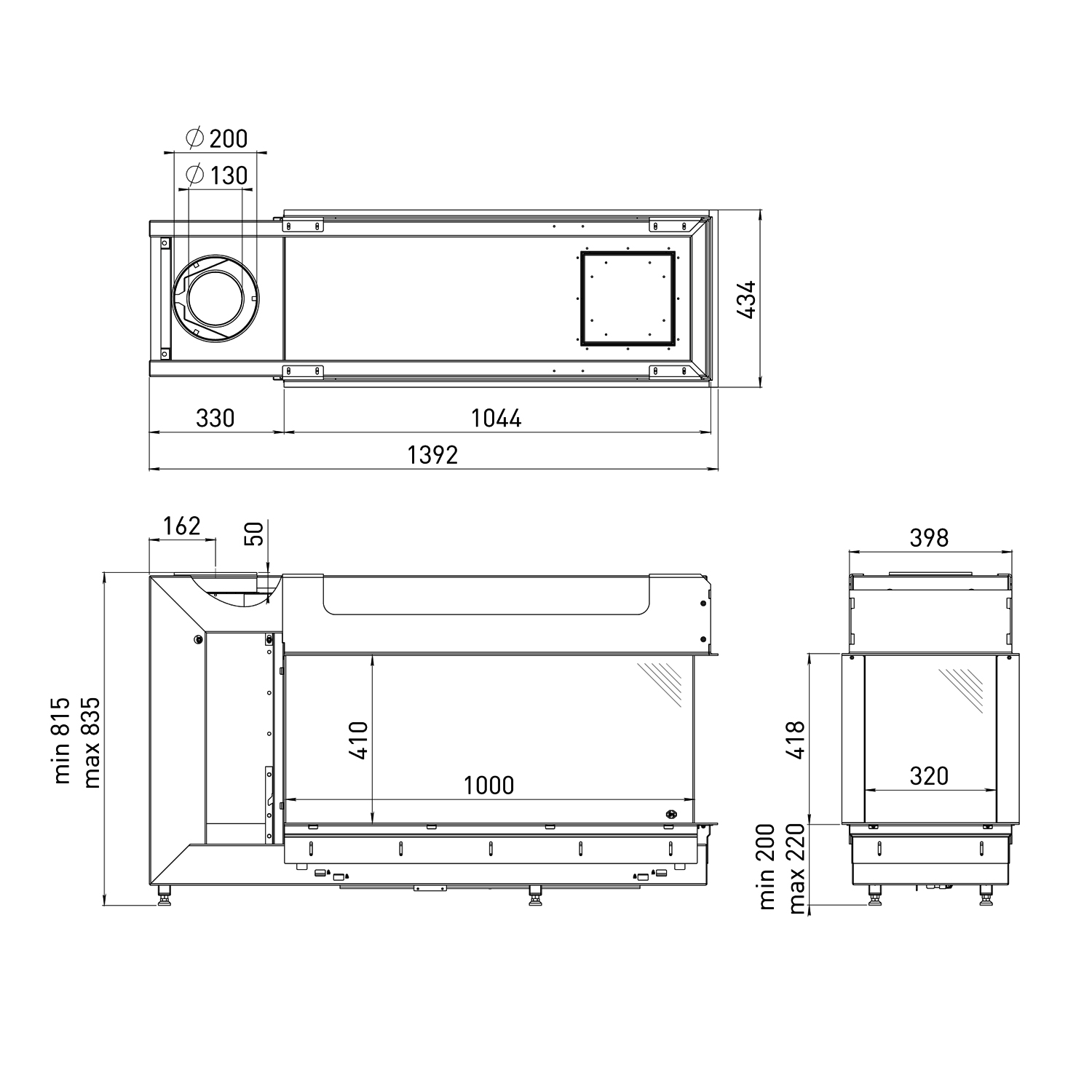 Spartherm DRU Metro 100XTU-41 RCH Gas-Kamineinsatz G31 / Ceraglas