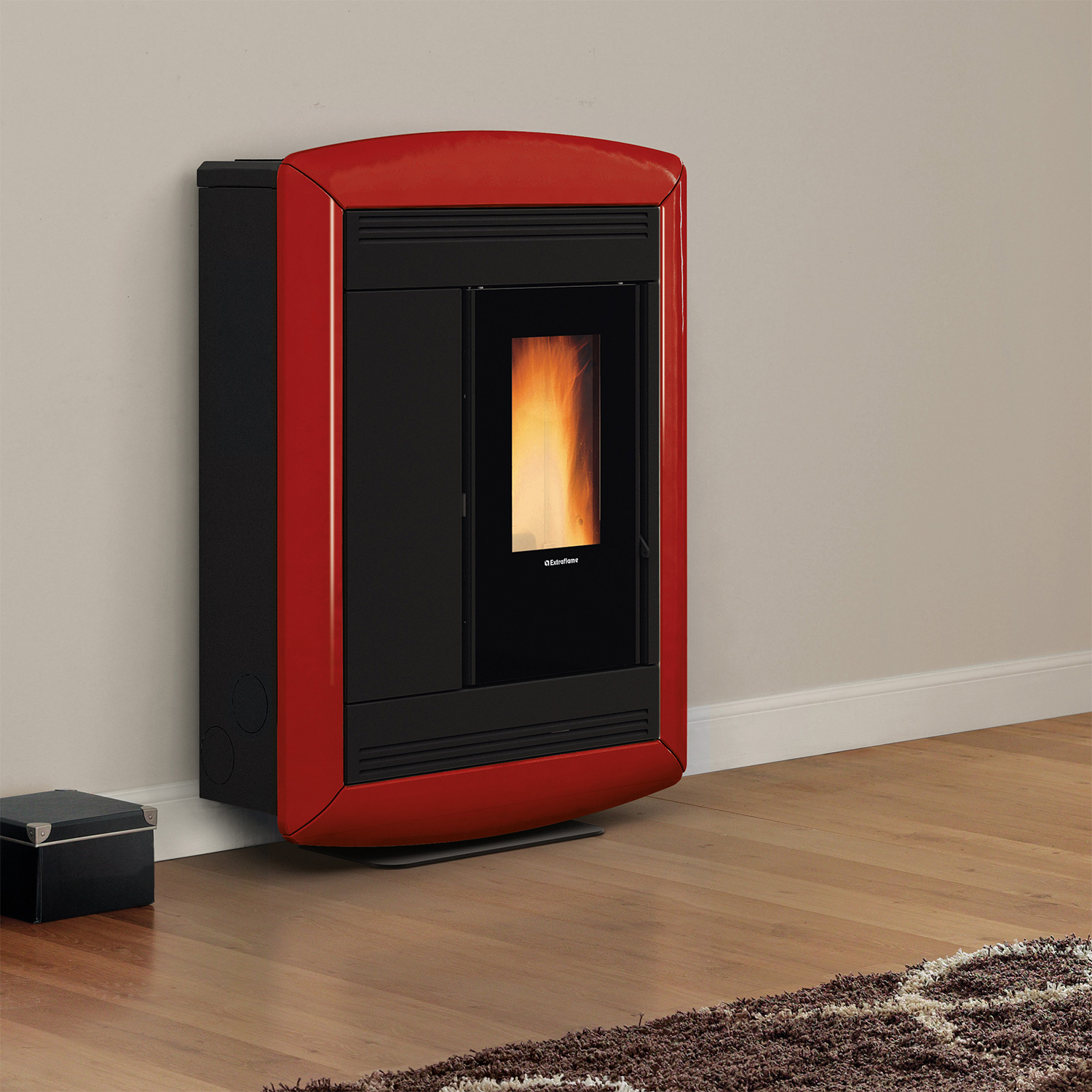 Extraflame Souvenir Lux EVO Pelletofen Majolika Bordeaux