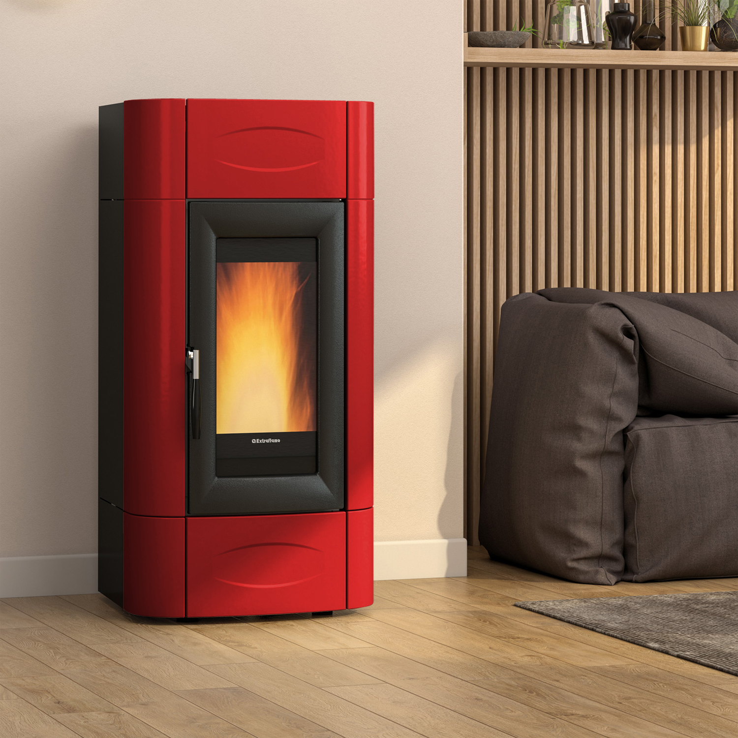 Extraflame Evolution Line Isidora Idro H20 wasserführender Pelletofen Bordeaux