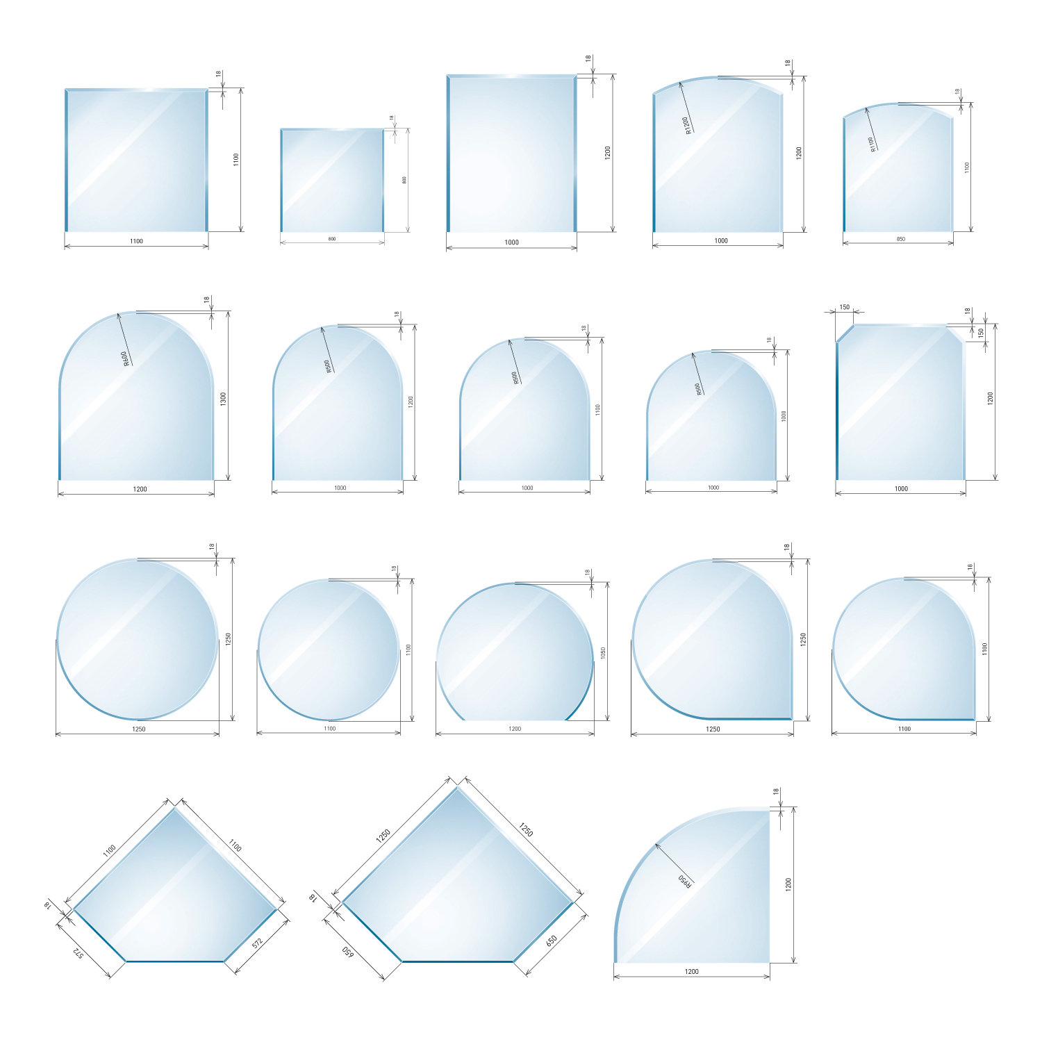 Raik Kamin Glasplatte Quadrat 2 inkl. Facette