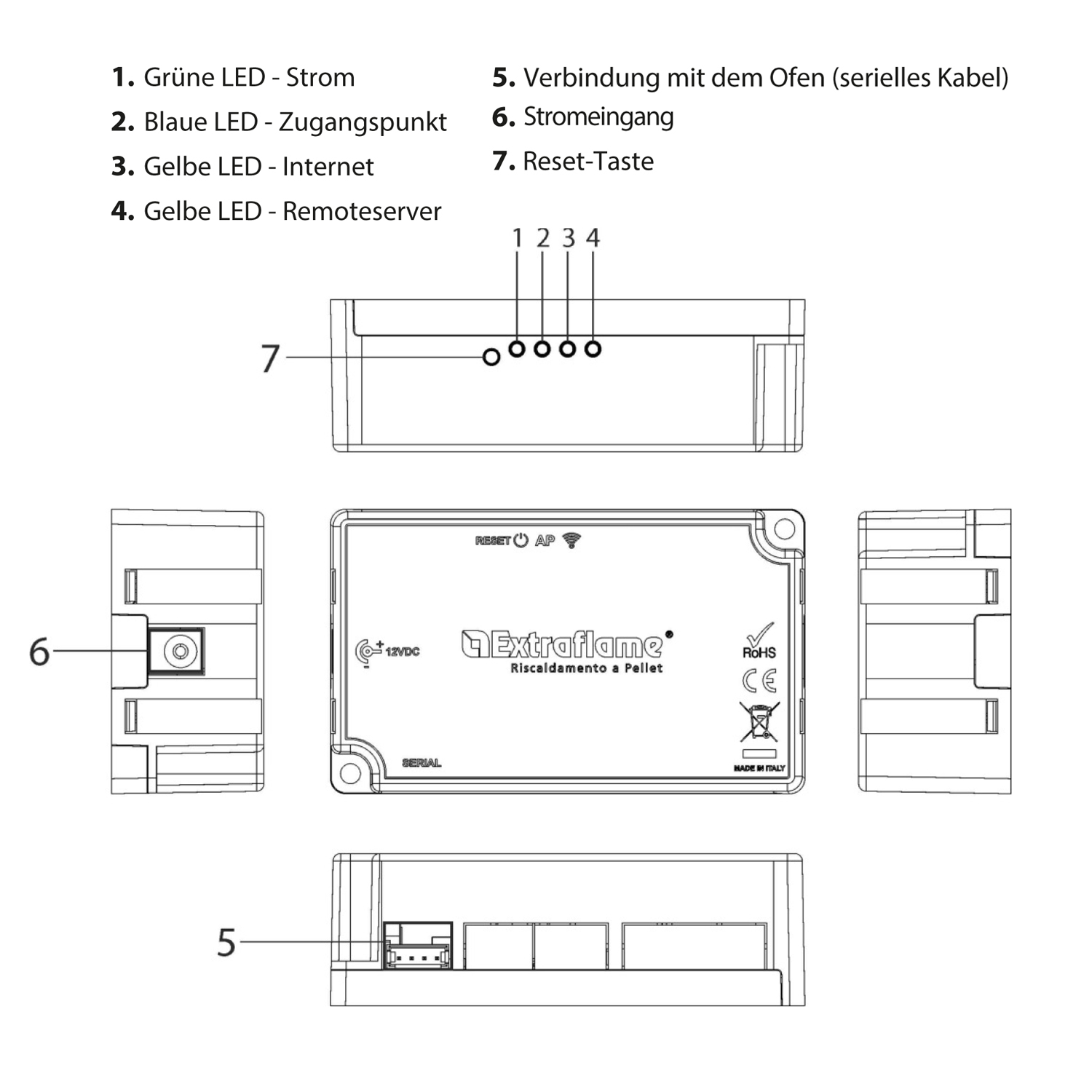 Extraflame WIFI-Modul 2019 Weiß für Total Control 1.0