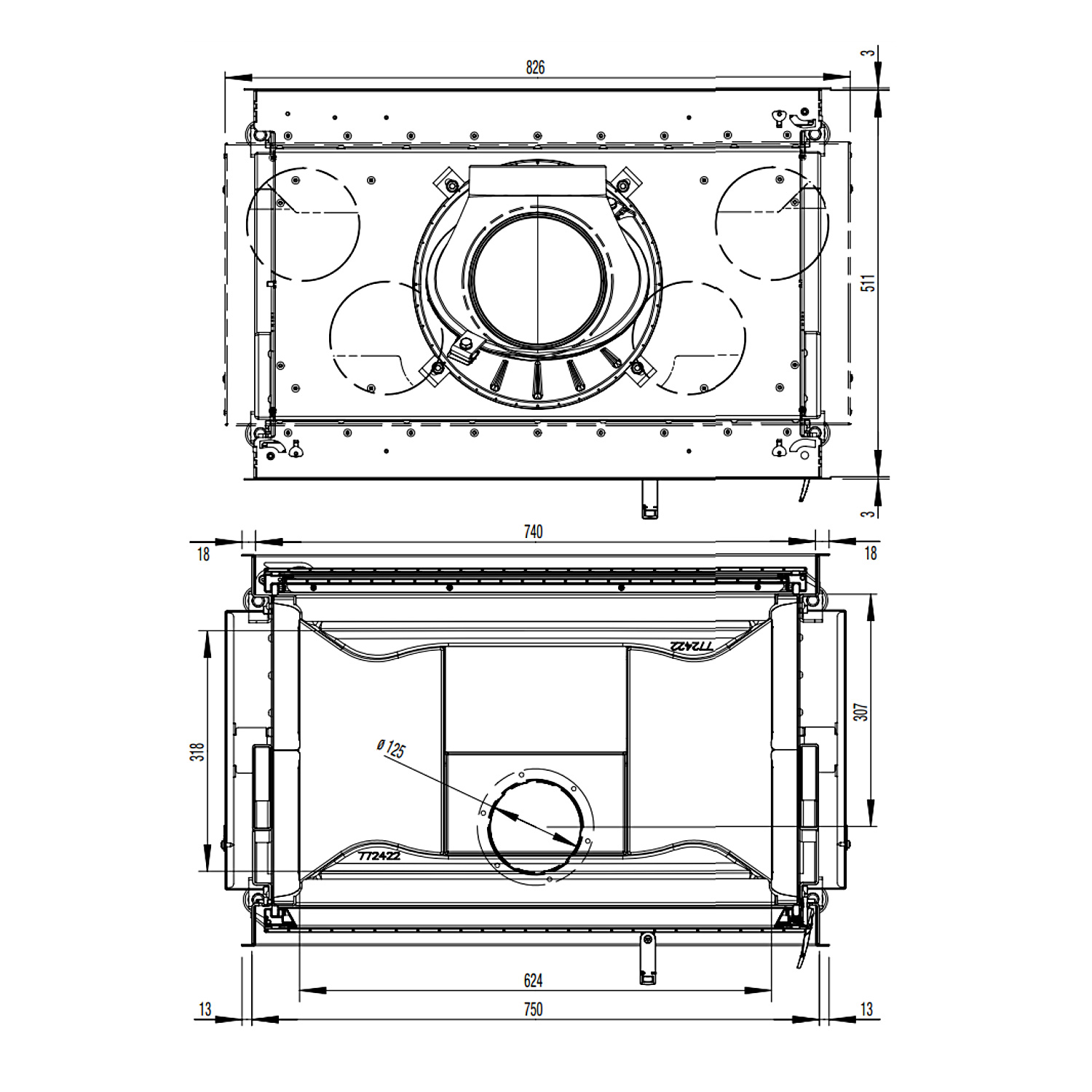 Austroflamm 75x39 K II 2.0 Kamineinsatz Tunnel