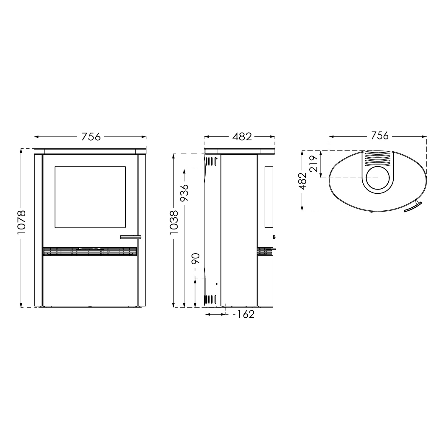 TermaTech TT22HS Kaminofen Speckstein | Front Schwarz