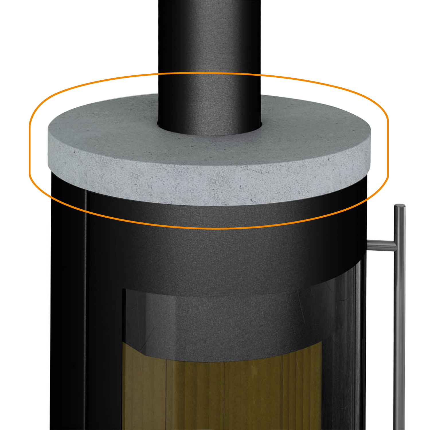 Olsberg Keramikabdeckung ohne Fase für Palena Compact + Palena PowerBloc! Compact + Pico Compact Keramik Schneeweiß