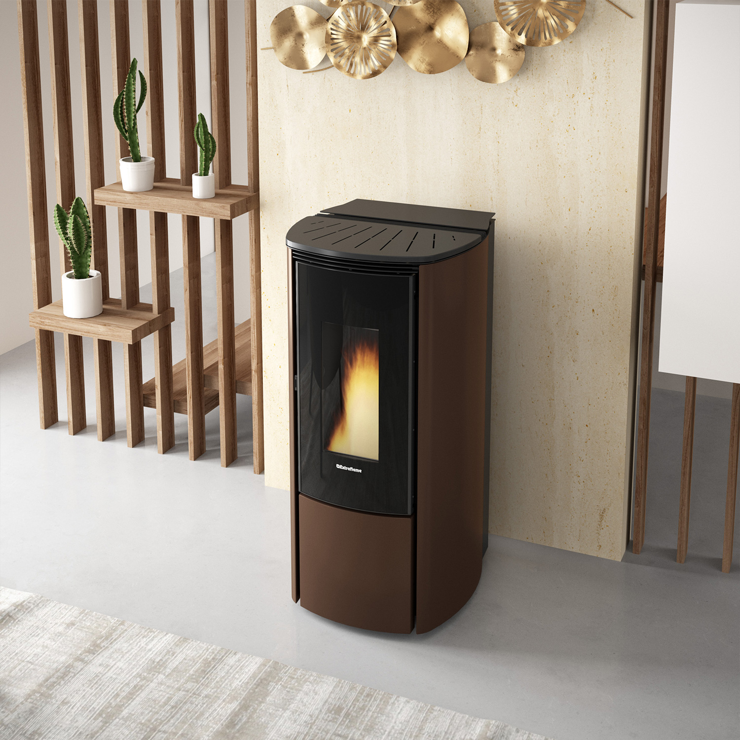 Extraflame Evolution Line Katia 9 Pelletofen Stahl Bronze